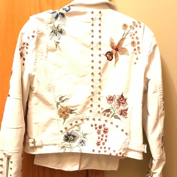Floral Authentic Leather Jacket with lining - Picture 2 of 7